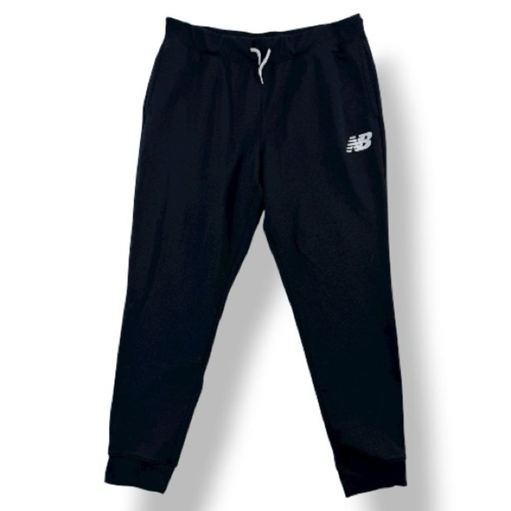 New Balance Mens Black Jogger Pants with Logo 2XL Style MP83984X Relaxed Comfort